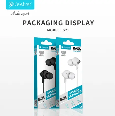 AUDIFONO CELEBRAT STEREO EARPHONE G21 BLANCO