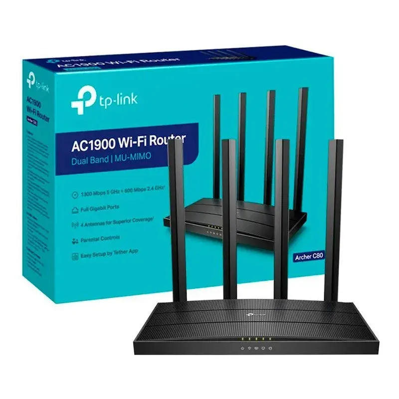 TP-LINK AC1900 WIFI ROUTER DUAL BAND MU-MIMO ARCHER C80