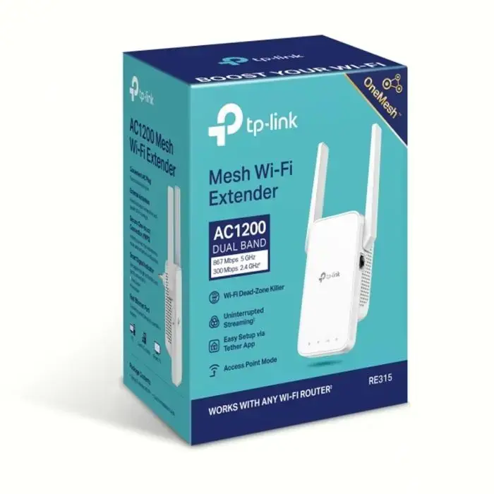 TP-LINK MESH WIFI RANGE EXTENDER AC1200 DUAL BAND RE315