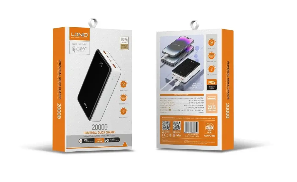 LDNIO POWER BANK PQ22 20000 MAH 
