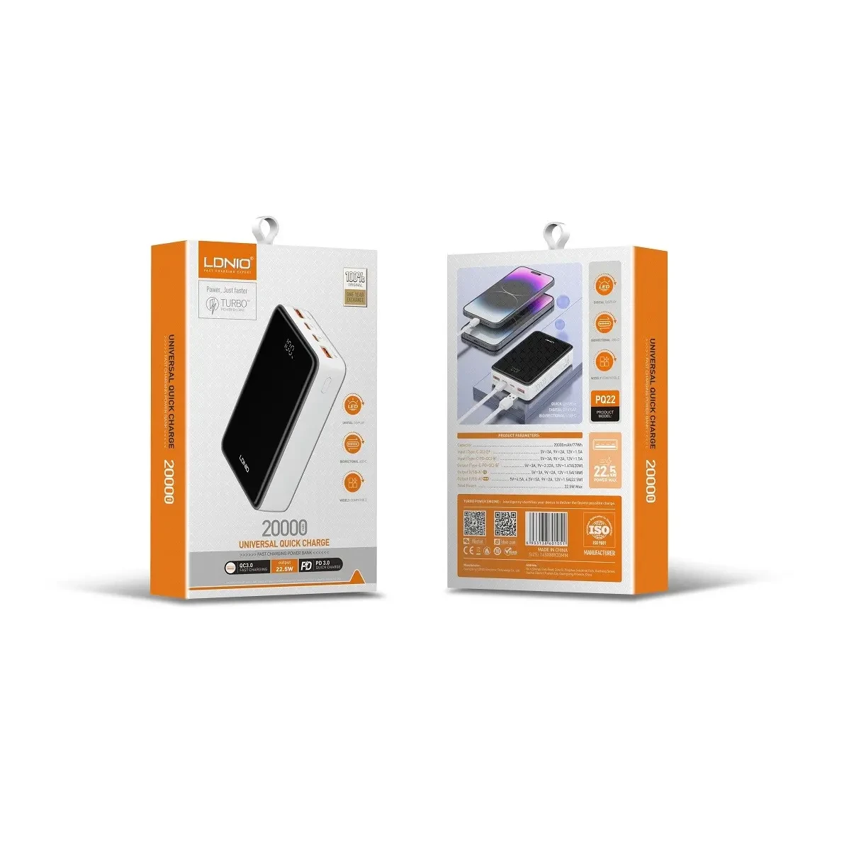 LDNIO POWER BANK PQ22 20000 MAH