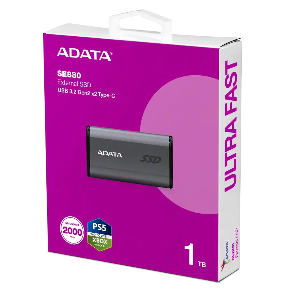 ADATA SE880 EXTERNAL SSD USB 3.2 GEN2 X2 TYPE-C 1T 2000Mb/s