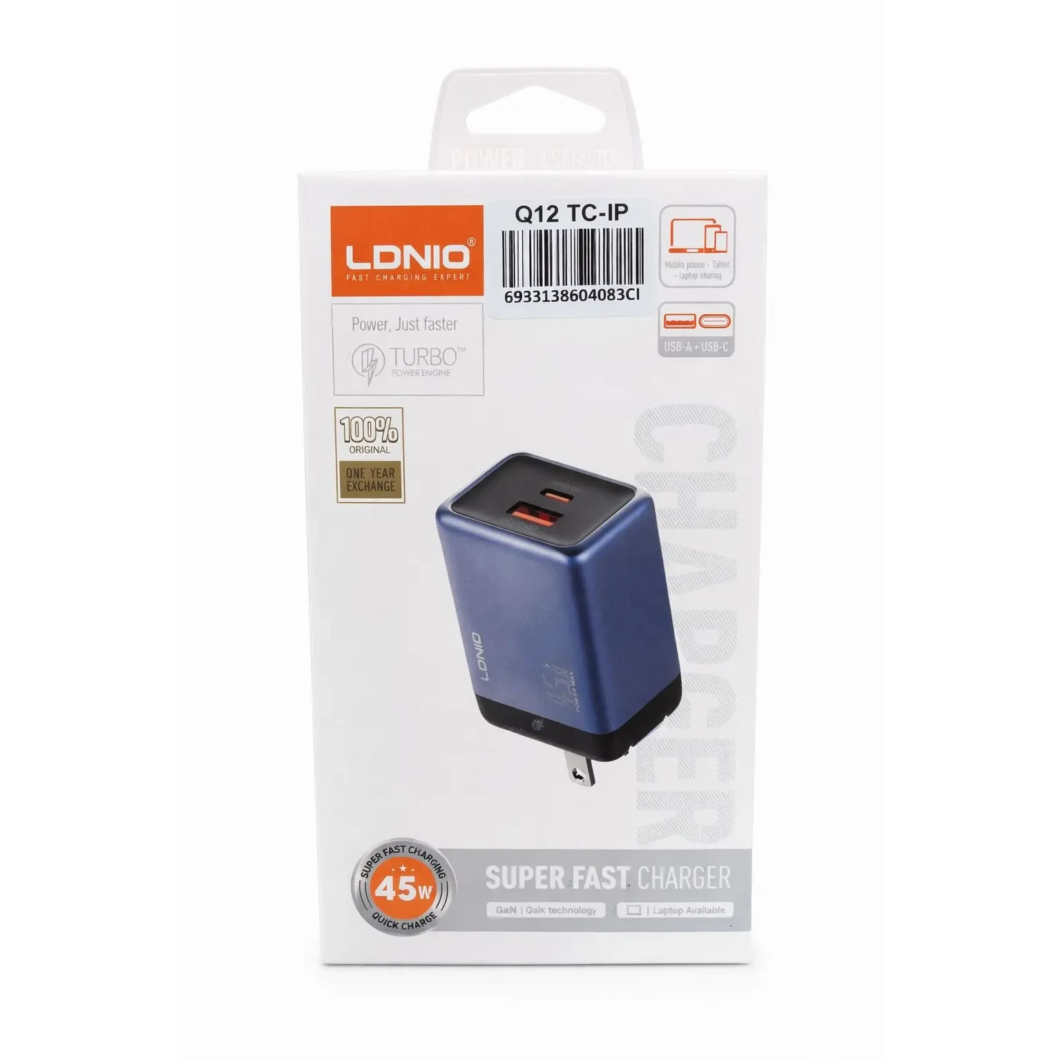 CARGADOR LDNIO Q12 TC-IP 45W SUPER FAST CHARGE