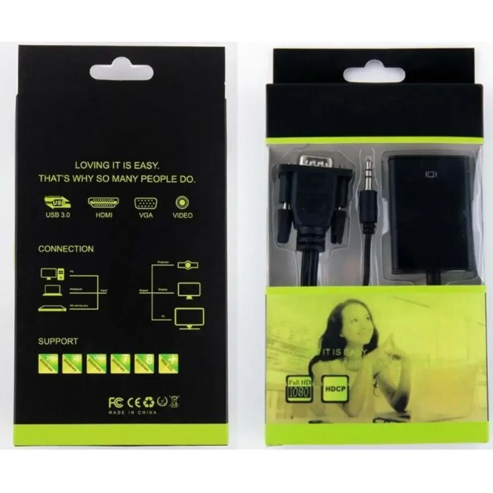 ADAPTADOR VGA A HDMI + AUDIO