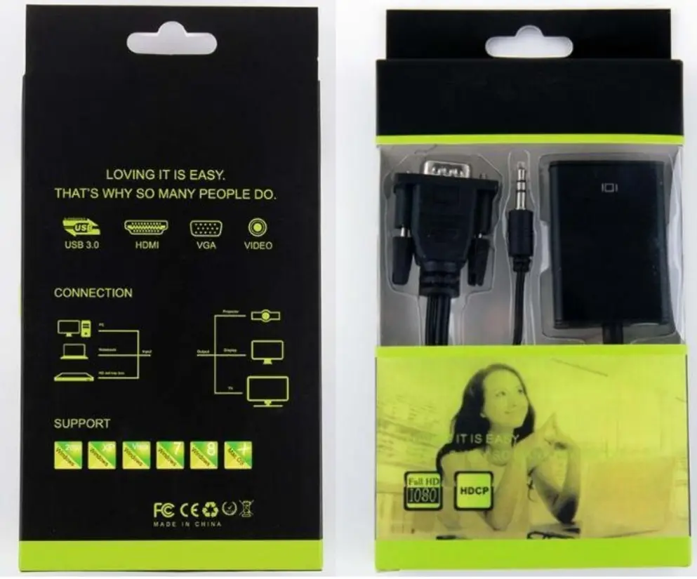 ADAPTADOR VGA A HDMI + AUDIO