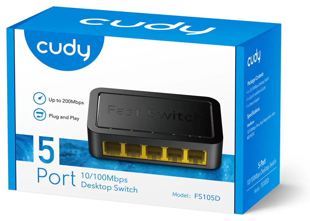 CUDY FS105D 5 PORT 10/100 Mbps DESKTOP SWITCH