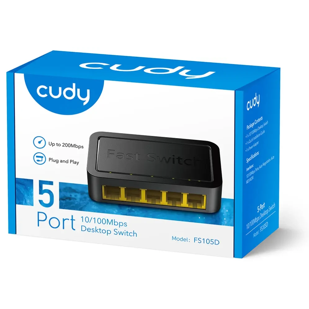 CUDY FS105D 5 PORT 10/100 Mbps DESKTOP SWITCH