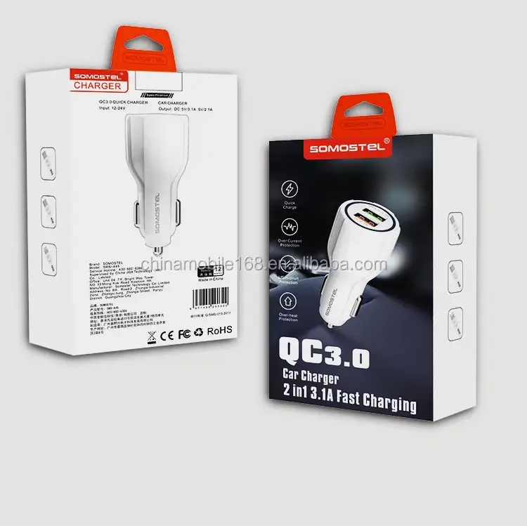 CARGADOR DE CARRO SOMOSTEL SMS-A45 QC3.0 TYPE C