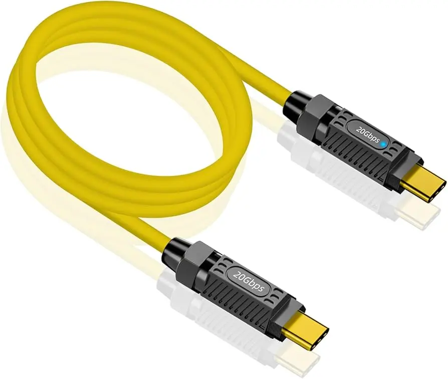 CABLE AMARILLO LARGO TIPO C 20GBPS 2M